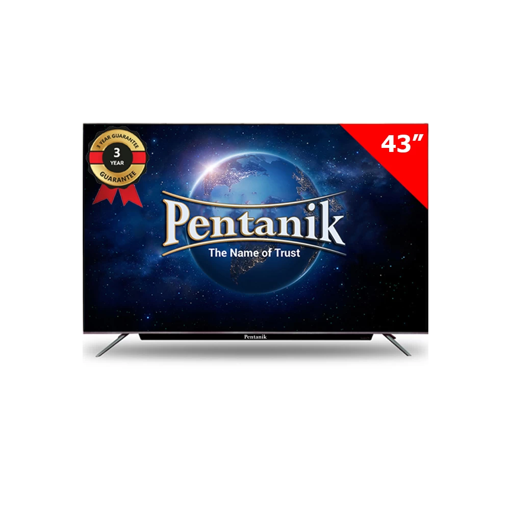 Pentanik 43 inch Smart Android Double Glass 4k Voice Control TV (2024)